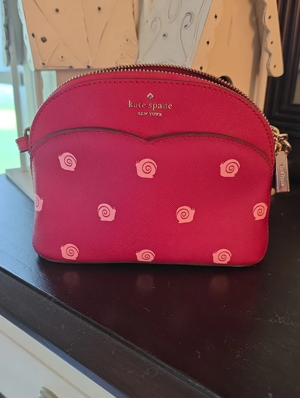 kate spade Bright Pink Snail Print Dome Crossbody